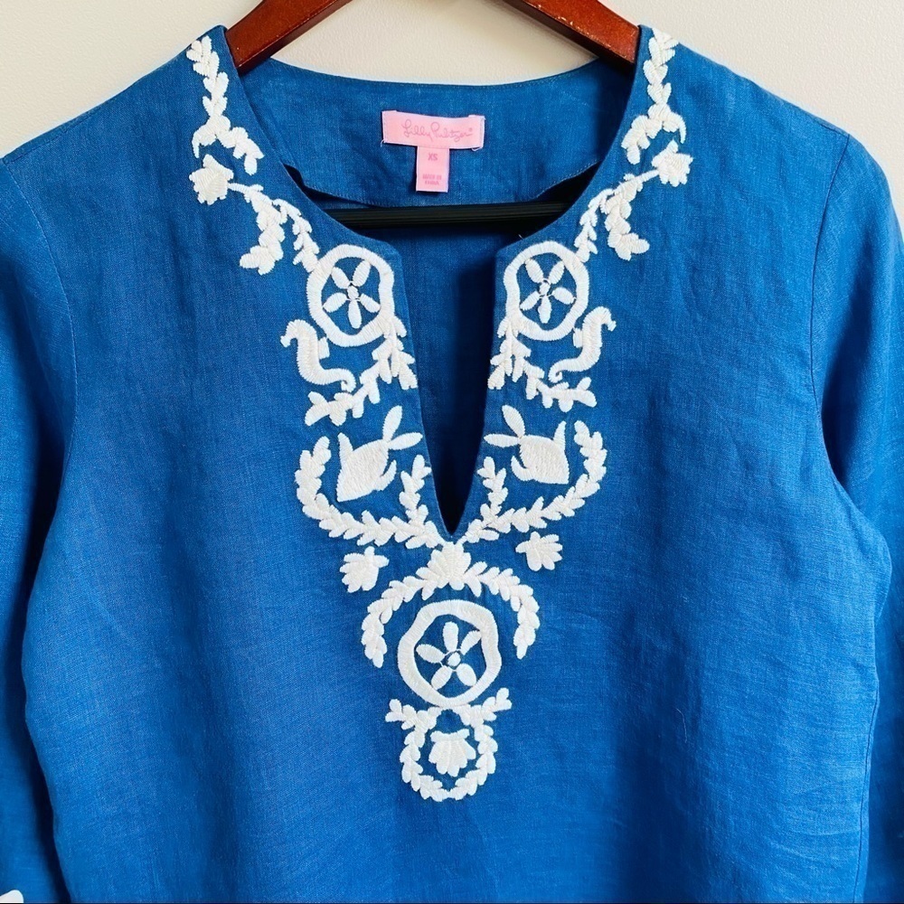 Lilly Pulitzer Amelia embroidery linen blouse - Picture 4 of 8